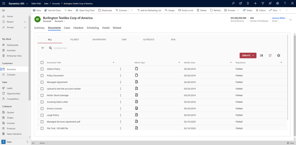 Intellective Unity can search documents in Dynamics 365